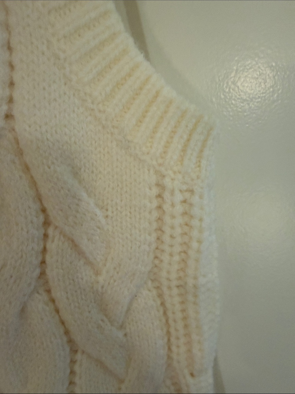 Vici Sleeveless Cable-Knit Mock Neck Sweater Dress - Cream small - Picture 3 of 6